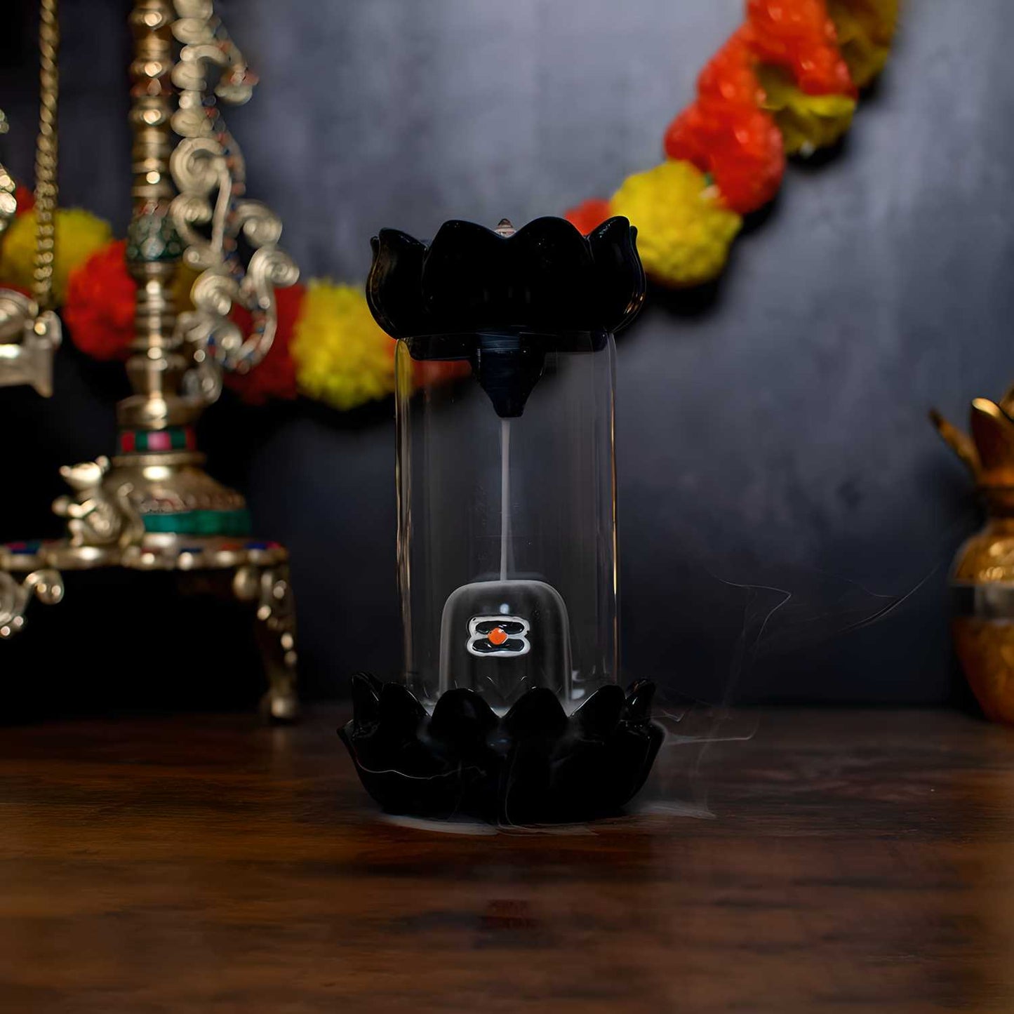 Shiva Linga Cylinder Glass | Divine Shivling Decorative Glass Showpiece | Spiritual Gift & Home Temple Décor