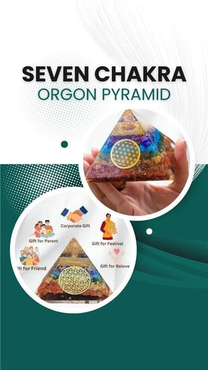 Seven Chakra Orgon Pyramid – Crystal Healing Energy Generator for Meditation & Positive Vibes