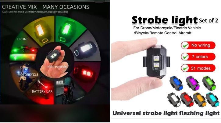 LED Strobe Light for Bike, Car, Cycle & Drone – Bright Flashing Safety Light