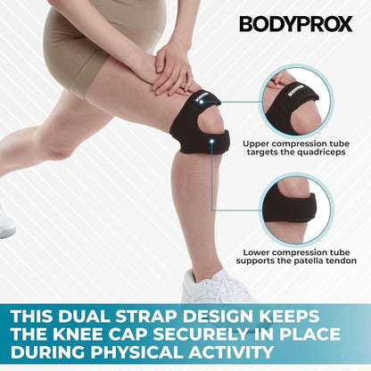 Knee Pain Relief Adjustable Neoprene Knee Strap (Pack of 2) – Support for Patella & Joint Stability