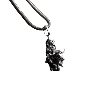 Lord Shiva with Nandi Silver Pendant Chain | Pure 925 Sterling Silver | Religious & Spiritual Jewelry for Men & Women