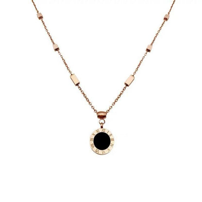 Rose Gold High-Quality Gold-Plated Stainless Steel Round Necklace – Elegant & Stylish Jewelry for Women