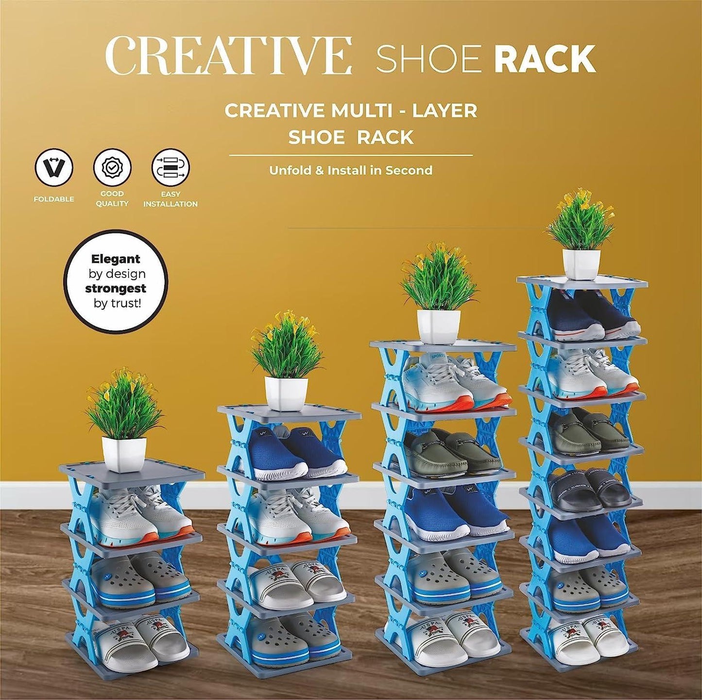 Smart Foldable 6-Layer Shoe Rack – Space-Saving Shoe Organizer