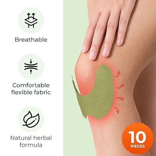 Knee Pain Relief Patches (Pack of 10) – Herbal Therapy for Joint & Muscle Comfort