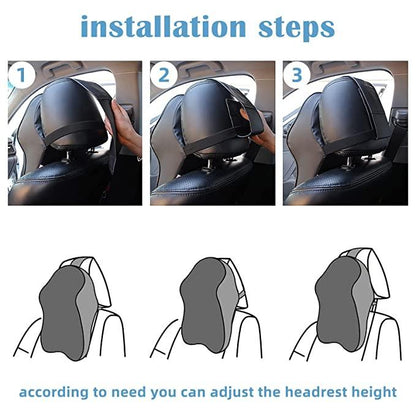 Car Seat Headrest Neck Rest Pillow – Ergonomic Memory Foam Cushion for Neck & Back Pain Relief