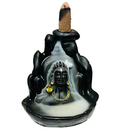 Smoke Fountain Lord Shiva Incense Holder – Backflow Cone Burner with 10 Free Incense Cones