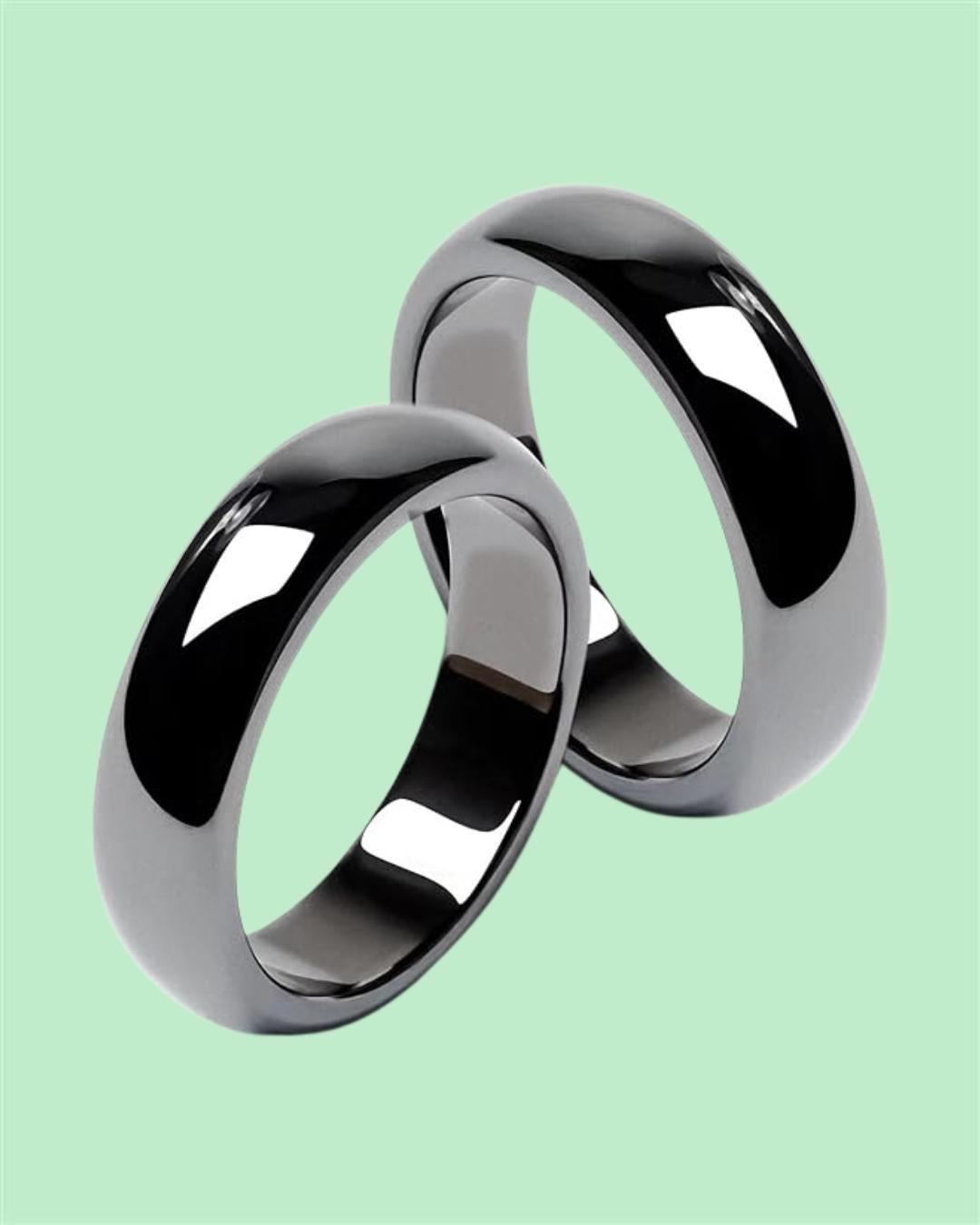 Stay Calm & Stylish with the Unisex Black Anxiety Balance Stone Ring!