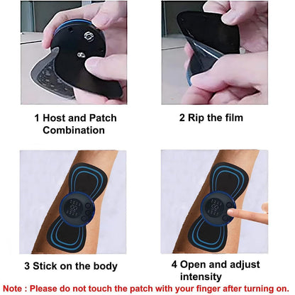 Reusable EMS Bioelectric Acupoints Massager Pad - Portable Muscle Pain Relief & Muscle Activation