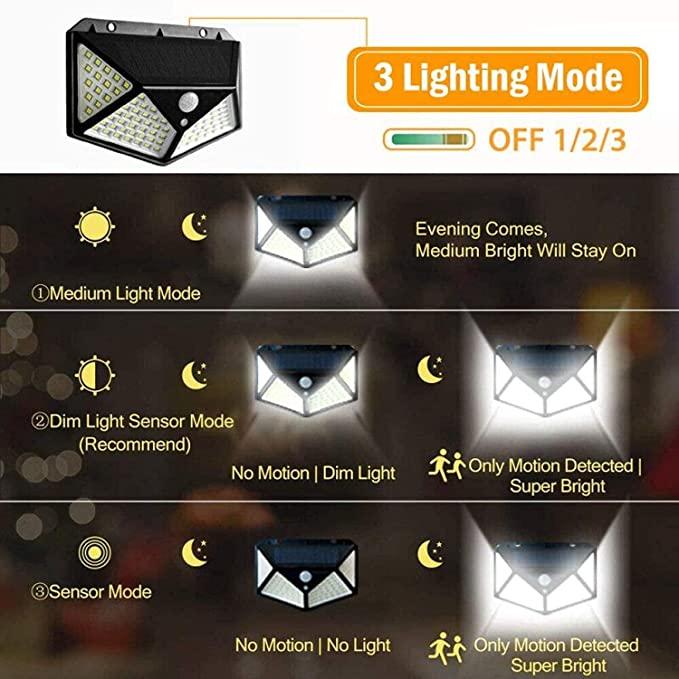 100 LED Solar Motion Sensor Light – Bright Outdoor Security Lamp