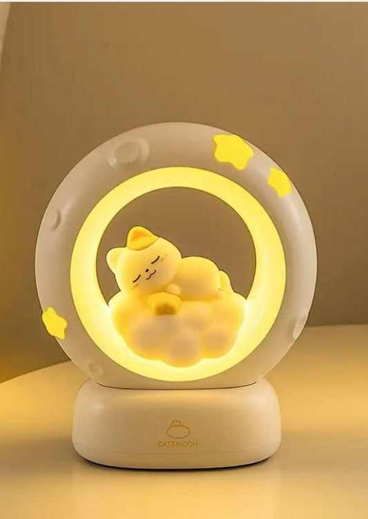 Sleeping Cat LED Night Light – Touch Control Cute Bedside Lamp