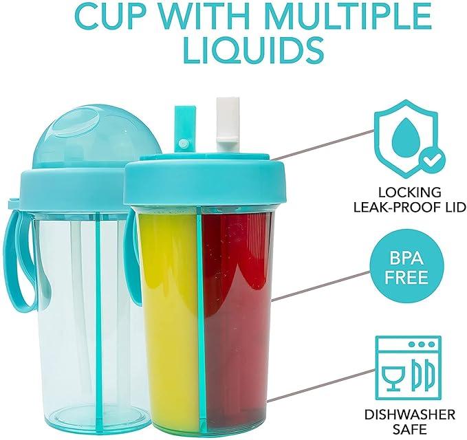 2-in-1 Hot & Cold Water Bottle – 1000ml | Double Straw & Cover