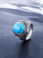 Elevate Your Look with the Men’s Silver-Plated Blue Stone Oxidized Ring