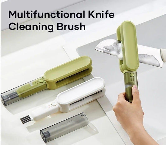 Multi-Purpose Knife Cleaning Brush – 4-in-1 Scraper, Sharpener & Cleaner