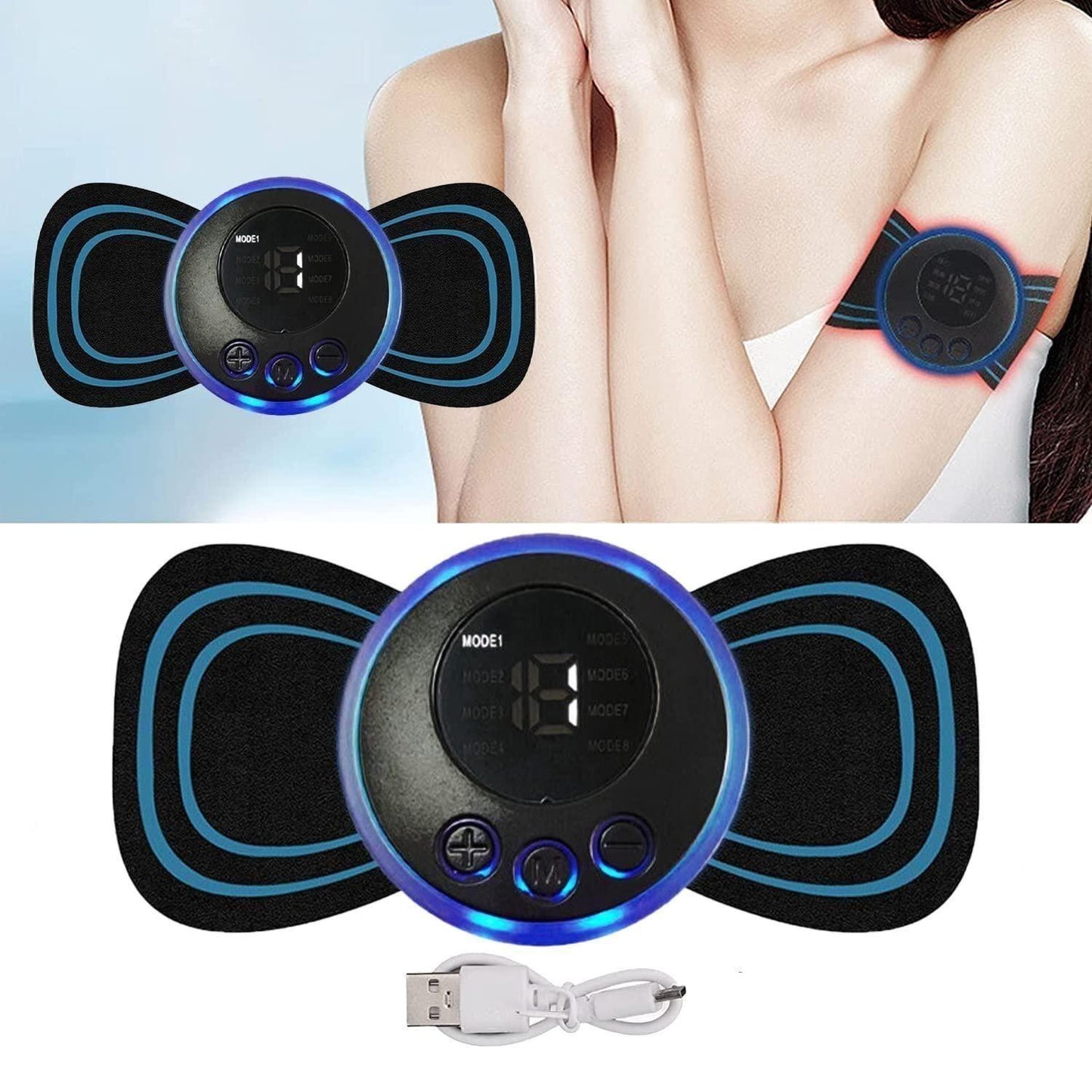 Reusable EMS Bioelectric Acupoints Massager Pad - Portable Muscle Pain Relief & Muscle Activation