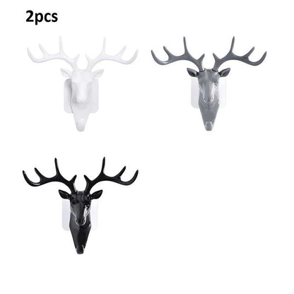 Self-Adhesive Deer Head Hanging Hook – No-Drill Wall Hooks (Pack of 2)