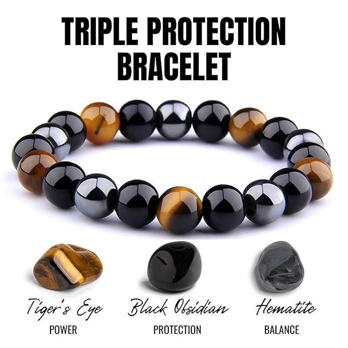 Shield Yourself with the Natural Black Tourmaline Triple Protection Bracelet