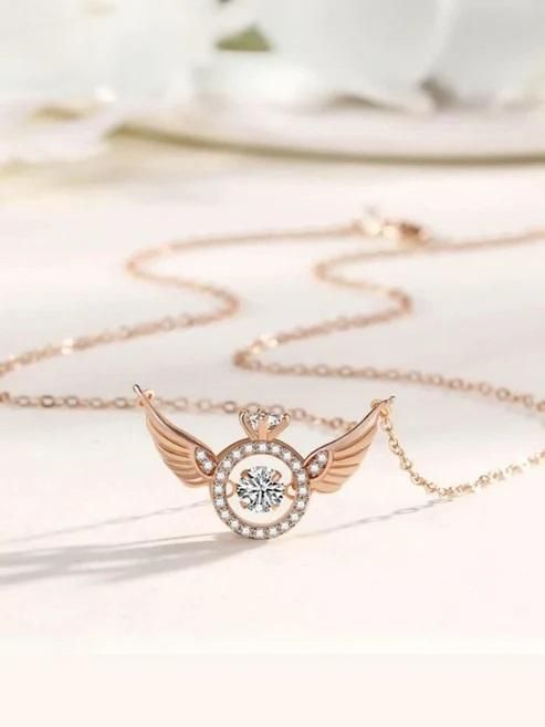 Elevate Your Elegance with the Rose Gold Angel Wings Pendant Chain