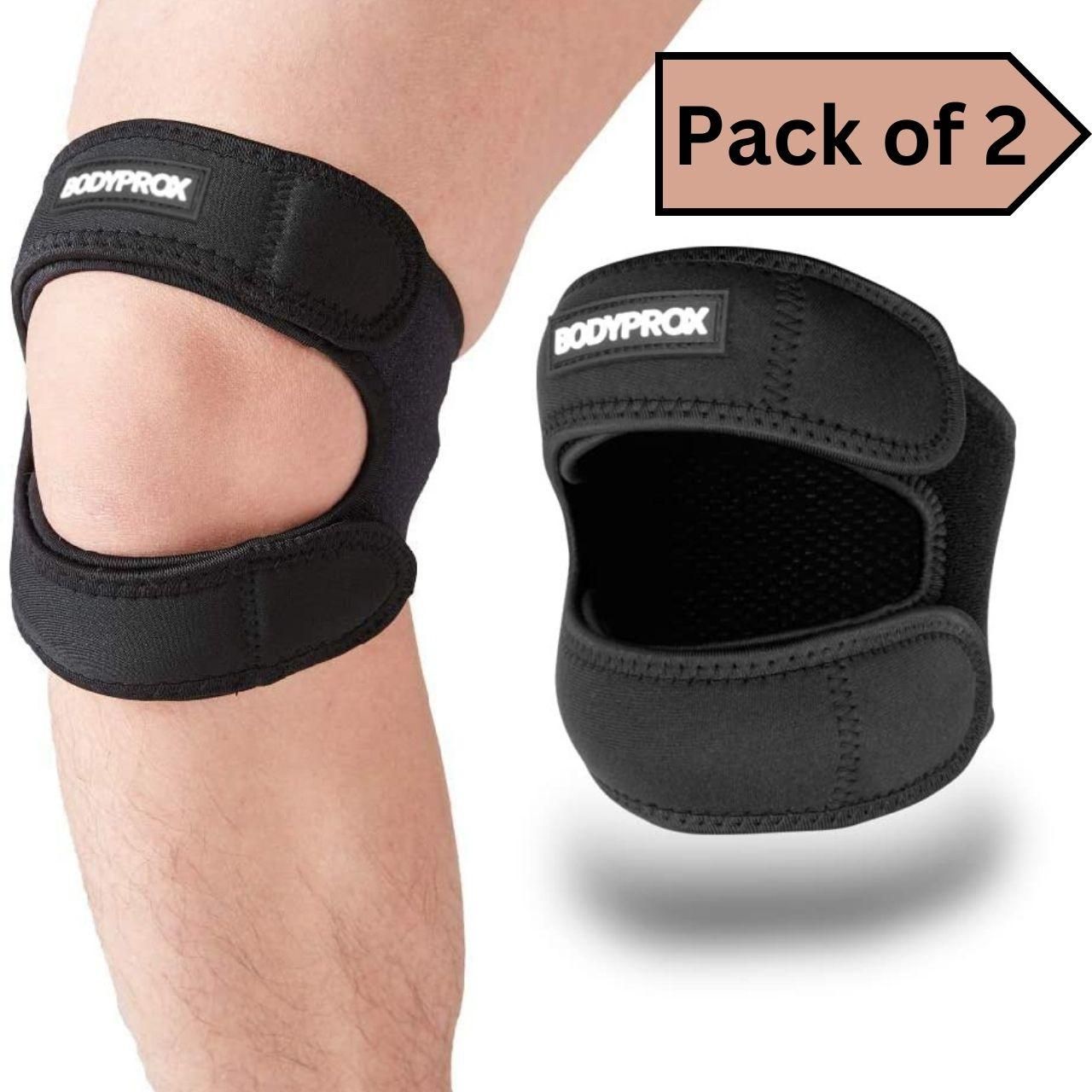 Knee Pain Relief Adjustable Neoprene Knee Strap (Pack of 2) – Support for Patella & Joint Stability