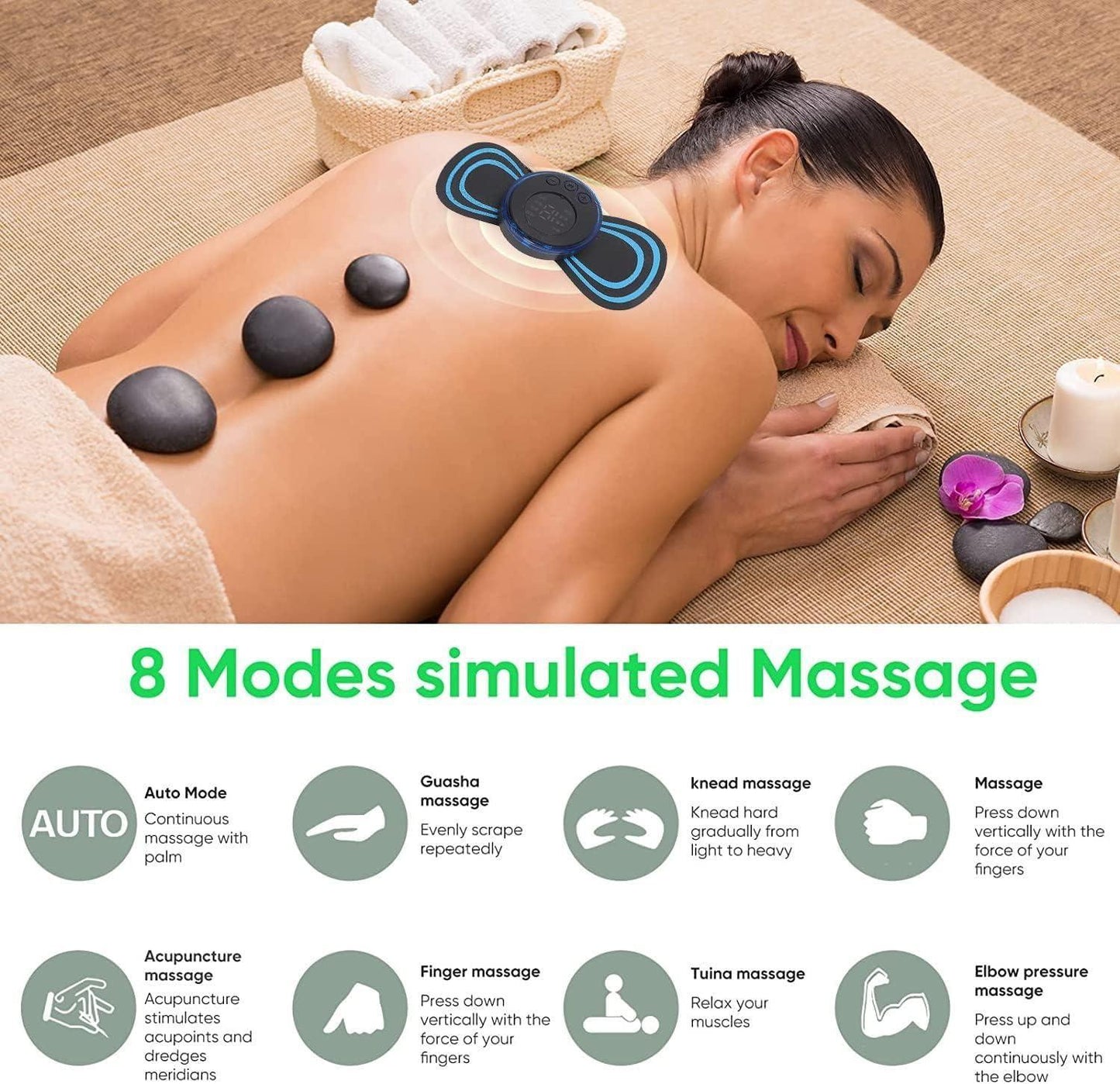 Reusable EMS Bioelectric Acupoints Massager Pad - Portable Muscle Pain Relief & Muscle Activation