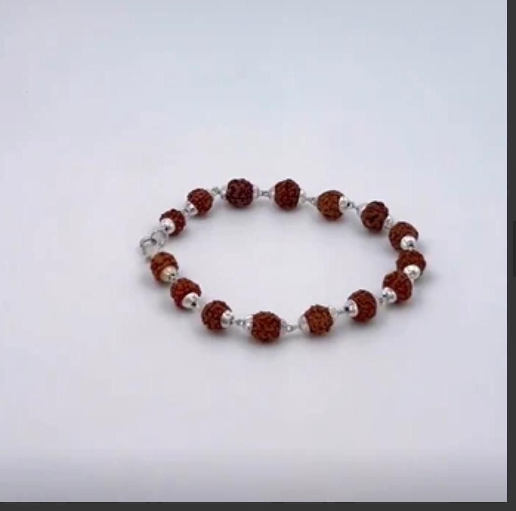 Elevate Your Spiritual Energy with the Rudraksha Bracelet (Silver Plated)