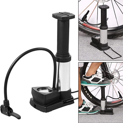 Portable High Pressure Foot Air Pump Compressor – Air Pump with Pressure Gauge for Car & Bike Tires