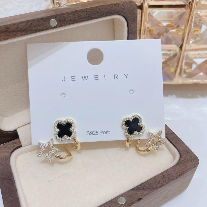 AVR JEWELS Korean Fashion Four-Leaf Clover Earrings – Trendy Vibrato Live Lucky Charm Jewelry