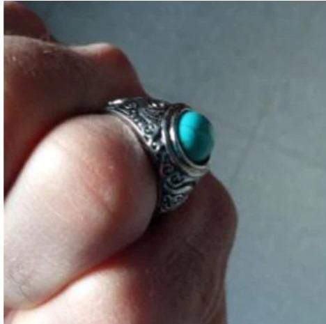 Elevate Your Look with the Men’s Silver-Plated Blue Stone Oxidized Ring