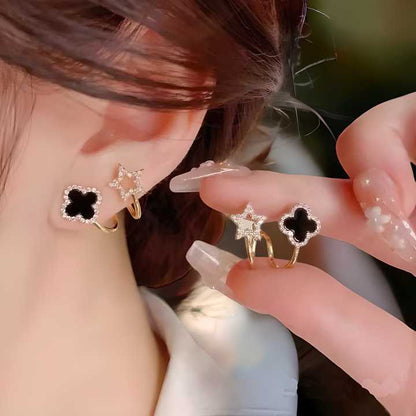 AVR JEWELS Korean Fashion Four-Leaf Clover Earrings – Trendy Vibrato Live Lucky Charm Jewelry