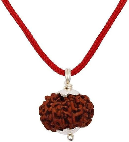 7 Mukhi Rudraksha Silver Capped Pendant – Energized & Certified Spiritual Healing Bead