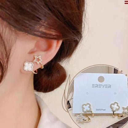 AVR JEWELS Korean Fashion Four-Leaf Clover Earrings – Trendy Vibrato Live Jewelry for Women & Girls