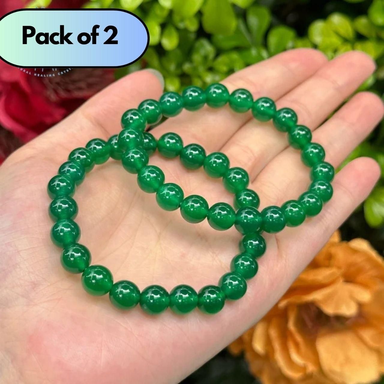 Embrace Elegance & Positive Energy with the Green Jade Bracelet (Pack of 2)