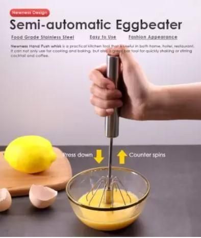 Manual Kitchen Hand Whisk Mixer – Stainless Steel, Easy Egg Beater & Cream Frother for Baking & Cooking