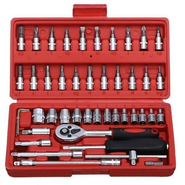 Multi-Purpose Combination Socket Tool Kit 46-in-1  – Complete Vehicle & Bike Maintenance Set