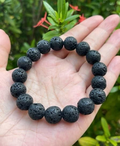 Natural Lava Rock Bracelet – Healing Volcanic Stone Energy Beads Bracelet for Men & Women