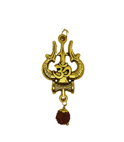 Panchmukhi Rudraksha OM Shiva Trishul Mala | 5 Mukhi Rudraksha Beads with Trishul & Damru Pendant | Spiritual & Meditation Necklace