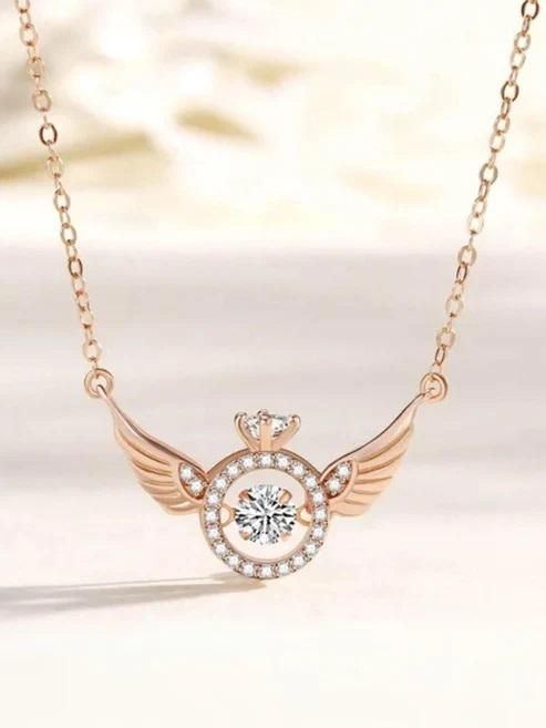 Elevate Your Elegance with the Rose Gold Angel Wings Pendant Chain