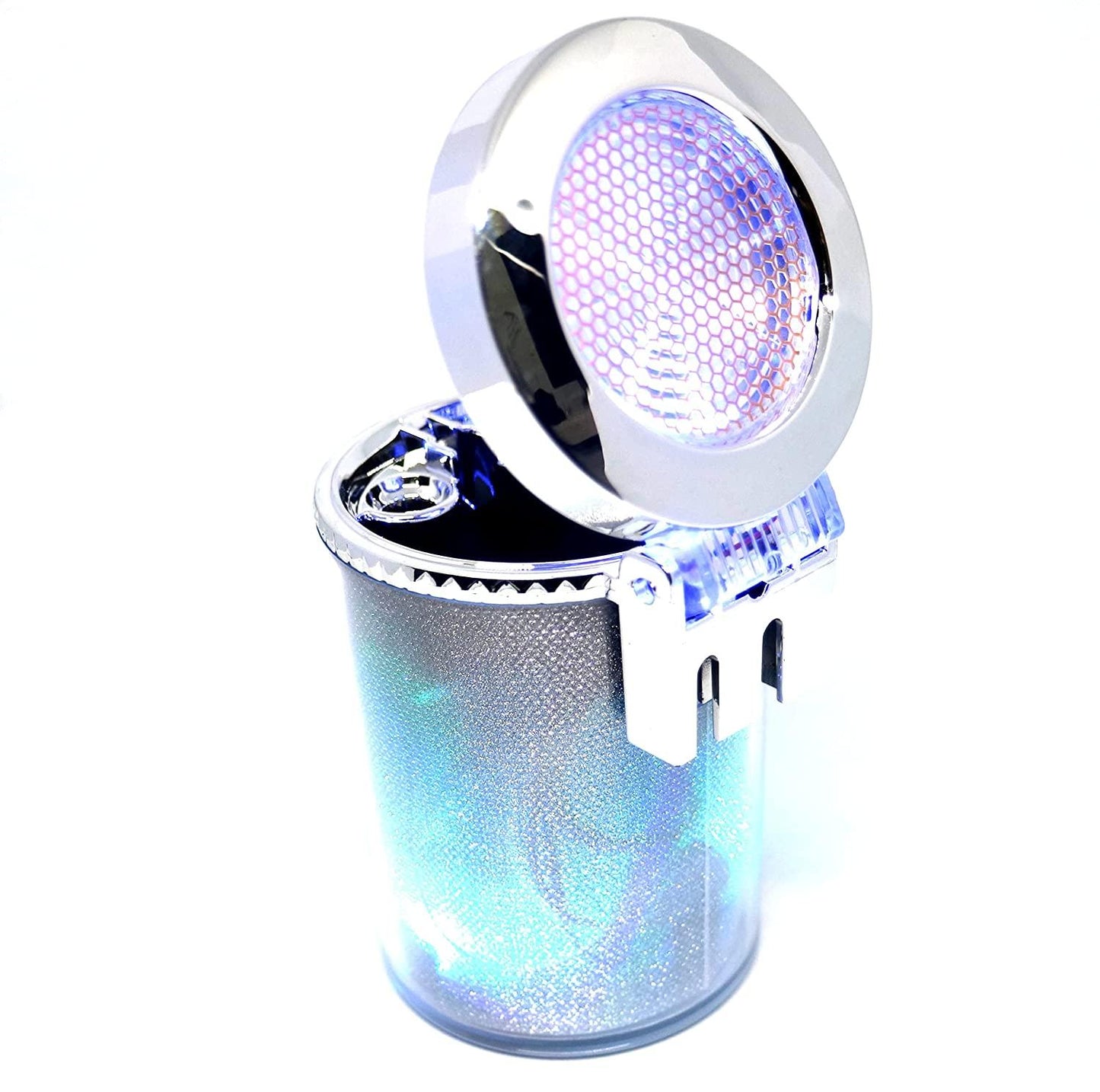 Diamond Cut Car Ashtray with LED Light – Stylish & Portable