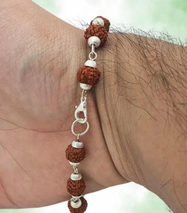 Elevate Your Spiritual Energy with the Rudraksha Bracelet (Silver Plated)