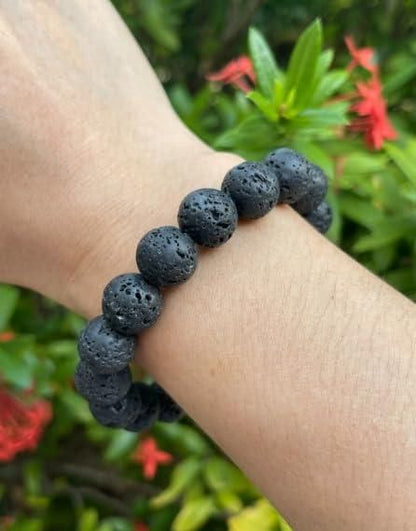 Natural Lava Rock Bracelet – Healing Volcanic Stone Energy Beads Bracelet for Men & Women