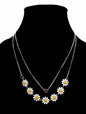 Beautiful Golden Daisy Heart Two-Layered Necklace for Women & Girls – Trendy & Elegant Jewelry