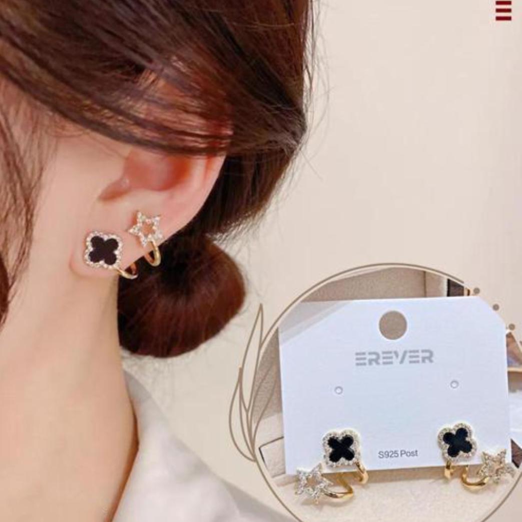 AVR JEWELS Korean Fashion Four-Leaf Clover Earrings – Trendy Vibrato Live Lucky Charm Jewelry