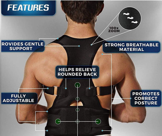 Posture Corrector Belt Unisex – Adjustable Back Support Belt for Better Posture and Pain Relief