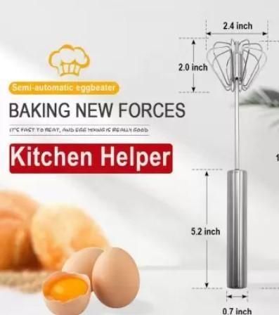 Manual Kitchen Hand Whisk Mixer – Stainless Steel, Easy Egg Beater & Cream Frother for Baking & Cooking