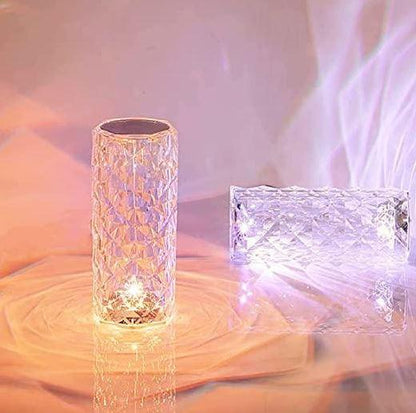 Crystal Table Lamp – 16-Color Changing RGB Rose Diamond LED Touch Lamp for Home & Bedroom Decor